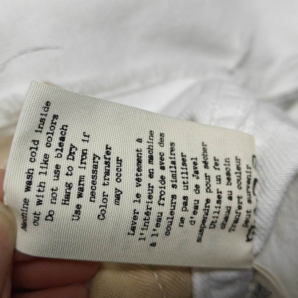 RAG & BONE / JEAN Button Up White Jean Jacket With Gray Hood Size Xsmall - Picture 5 of 16